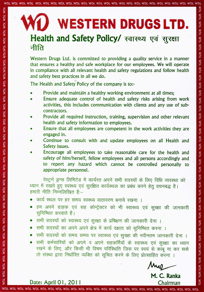 Health and Safety Policy